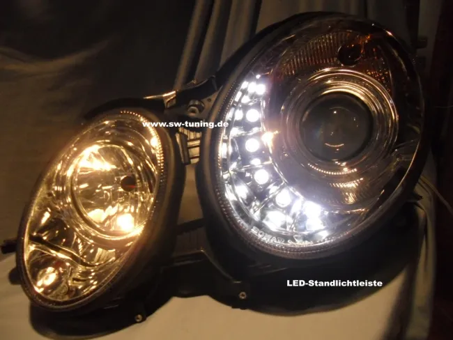 SW-Light Xenon headlight for Mercedes Benz E-Class W211 02-06 chrome HID