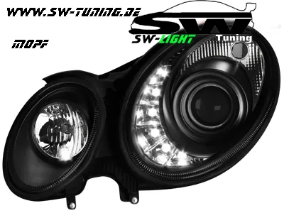 SW-Light Scheinwerfer Mercedes Benz E-Klasse W211 06-08 black Facelift