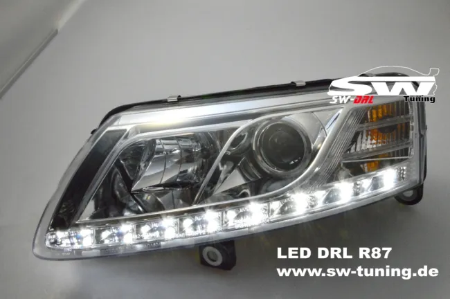 SW-DRL headlights AUDI A6 4F 04-07 REAL Daytime Runing Light chr