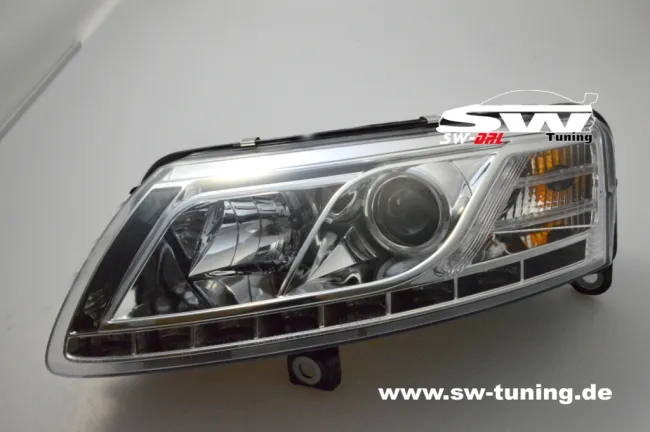 SW-DRL headlights AUDI A6 4F 04-07 REAL Daytime Runing Light chr