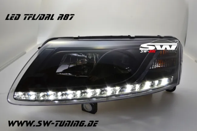 SW-DRL Scheinwerfer für AUDI A6 4F 04-07 LED Tagfahrlicht black