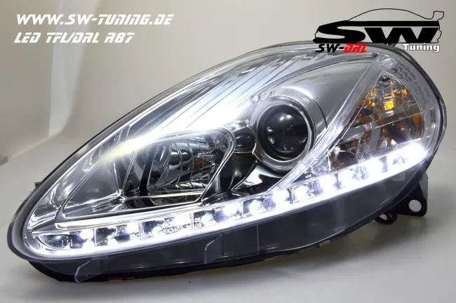 SW-DRL headlights Fiat Grande Punto 199 08-09 LED DRL chrome