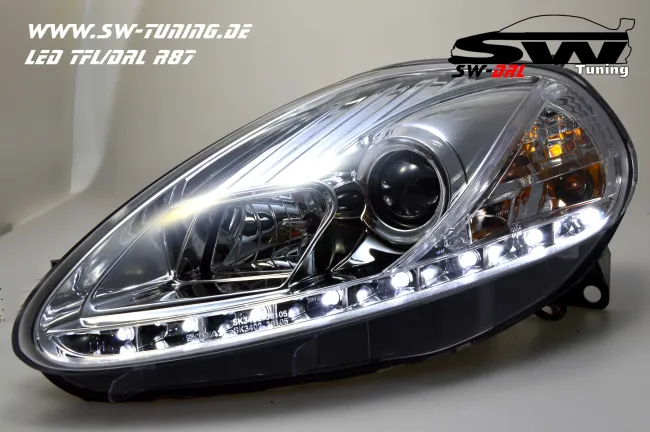 SW-DRL headlights Fiat Grande Punto 199 08-09 LED DRL chrome