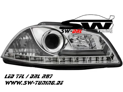SW-DRL Scheinwerfer Seat Ibiza 6L 03-08 LED Tagfahrlicht R87 chrome