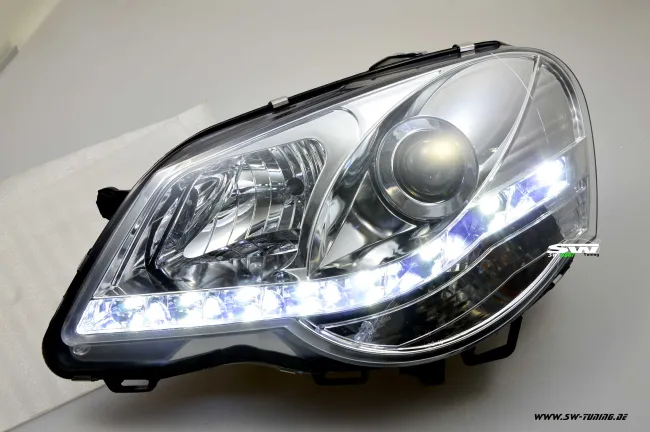 SW-DRL Scheinwerfer VW Polo 9N3 05/05-09 LED Tagfahrlicht chrome