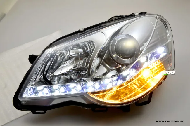 SW-DRL Scheinwerfer VW Polo 9N3 05/05-09 LED Tagfahrlicht chrome