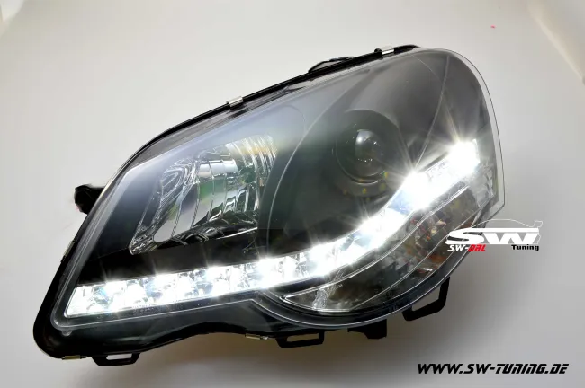 SW-DRL Scheinwerfer VW Polo 9N3 05/05-09 LED Tagfahrlicht black