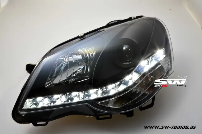 SW-DRL Scheinwerfer VW Polo 9N3 05/05-09 LED Tagfahrlicht black