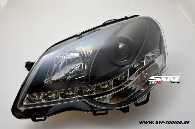 SW-DRL Scheinwerfer VW Polo 9N3 05/05-09 LED Tagfahrlicht black