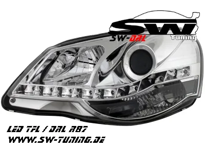 SW-DRL headlights VW Polo 9N3 05/05-09 LED drl chrome ehc-motor