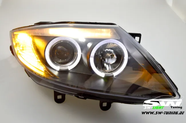 Angel Eye Scheinwerfer für BMW Z4 E85 02-08 LED Standlichtringe black