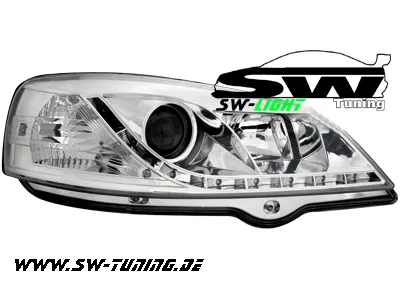 SW-Light Scheinwerfer für Opel Astra G mit LED Standlicht chrome