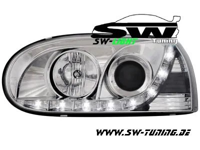 SW-Light Scheinwerfer VW Golf III 91-98 mit LED TFL-Optik chrome