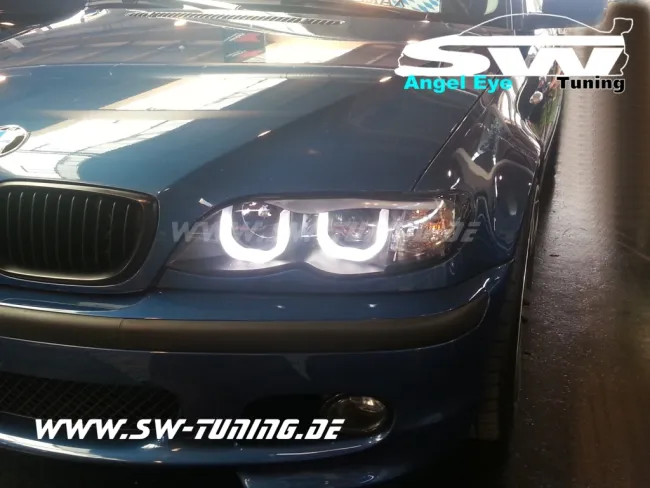 Angel Eye Scheinwerfer BMW E46 Limo LCI 01-05 U-LED-Standlicht black