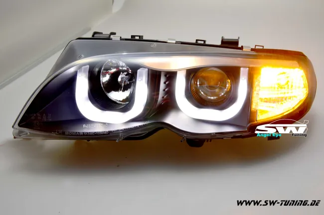 Angel Eye Scheinwerfer BMW E46 Limo LCI 01-05 U-LED-Standlicht black