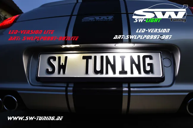 SW LED Kennzeichenbeleuchtung für Porsche 911 997 Boxster/Cayman 987 Cayenne