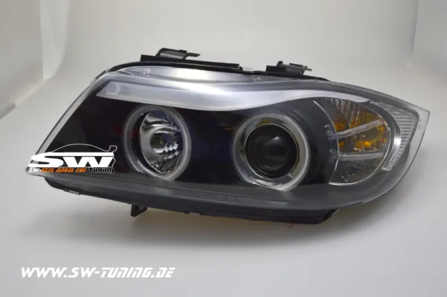 Angel Eye Scheinwerfer passend für 3er BMW E90/E91 05-09 Highpower-Standlichtringe black
