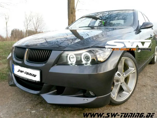 Angel Eye Scheinwerfer passend für 3er BMW E90/E91 05-09 Highpower-Standlichtringe black