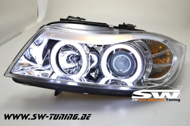 Angel Eye Scheinwerfer 3er BMW E90/E91 05-09 CCFL-Standlichtringe chrom