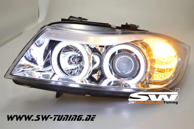 Angel Eye Scheinwerfer 3er BMW E90/E91 05-09 CCFL-Standlichtringe chrom