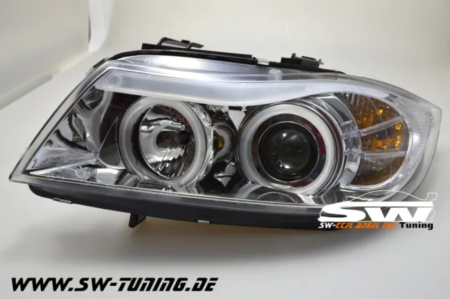 Angel Eye Scheinwerfer 3er BMW E90/E91 05-09 CCFL-Standlichtringe chrom