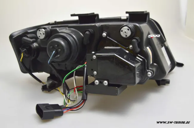 SW-DRL Scheinwerfer passend für AUDI A6 4B 01-04 Facelift LED Tagfahrlicht R87 chrome