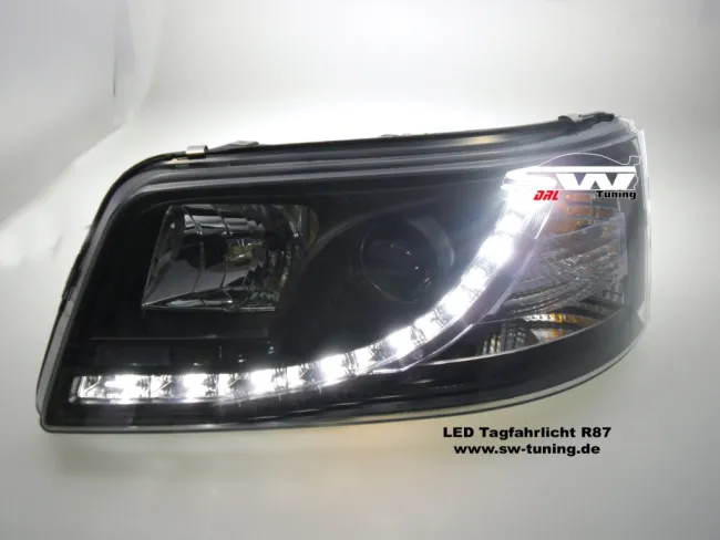 SW-DRL Scheinwerfer VW T5 03-09 LED-Tagfahrlicht R87 black