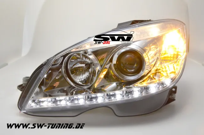 SW-DRL Scheinwerfer passend für Mercedes C-Klasse W204 07-11 LED Tagfahrlicht R87