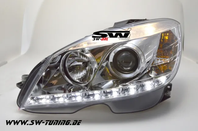 SW-DRL Scheinwerfer passend für Mercedes C-Klasse W204 07-11 LED Tagfahrlicht R87