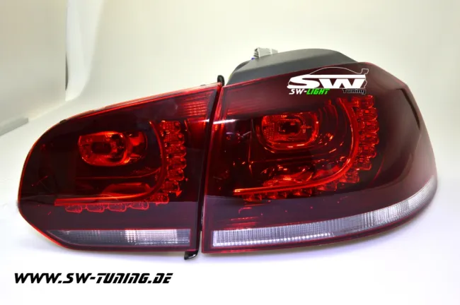 SW-Light LED Taillights R-Look suitable for VW Golf VI 2008-2012 red/crystal