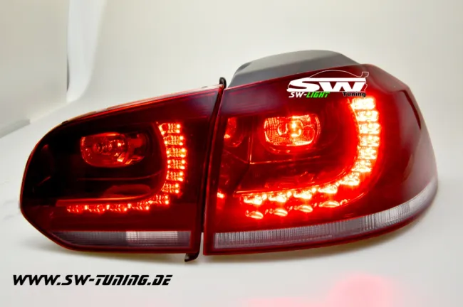 SW-Light LED Taillights R-Look suitable for VW Golf VI 2008-2012 red/crystal