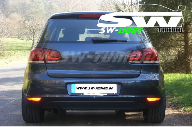 SW-Light LED Taillights R-Look suitable for VW Golf VI 2008-2012 red/crystal