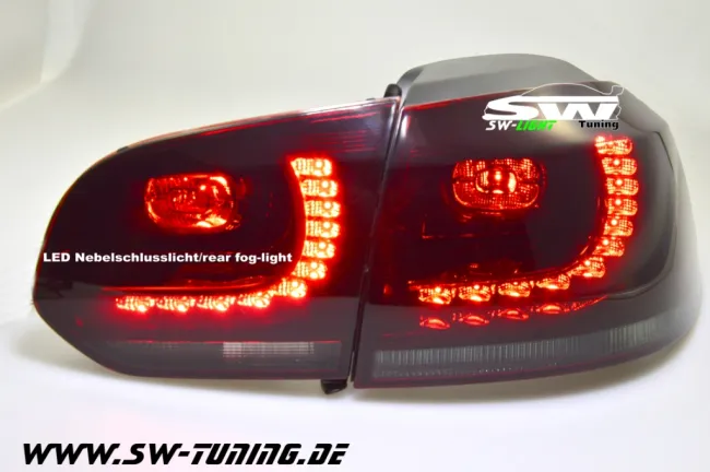 SW-Light LED Taillights R-Look for VW Golf VI 2008-2012 red/smoke