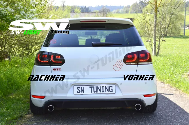 SW-Light LED Rückleuchten R-Look für VW Golf VI 08-12 smoke (Auch Serien LED)