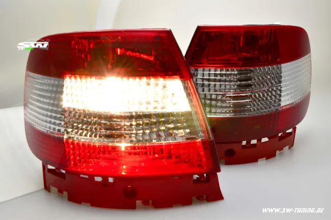 SW Rückleuchten für Audi A4 B5 Lim 1995-10/2000 red/crystal