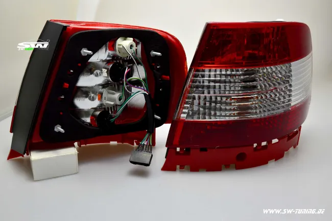 SW Rückleuchten für Audi A4 B5 Lim 1995-10/2000 red/crystal