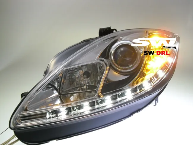 SW-DRL headlights Seat Leon 1P1 09-13 Facelift LED DRL R87 chrome