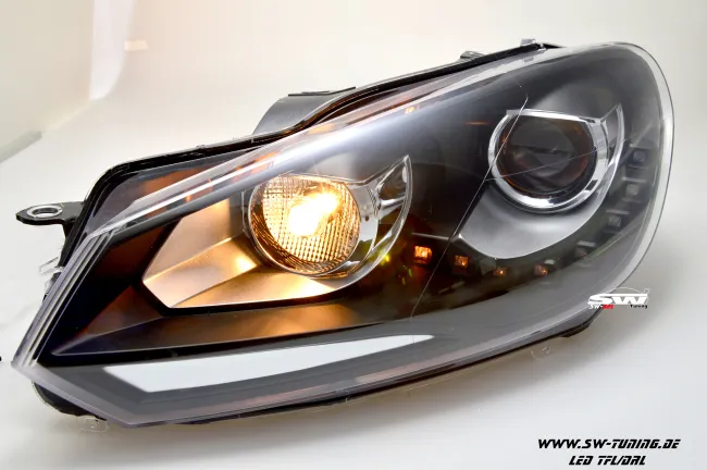 SWDRL headlights suitable for VW Golf 6 type 5K1 08-13 LED DRL-lights black