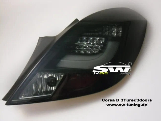 SW-Celi LED Rückleuchten passend für Opel Corsa D 06-14 3Türer Black/Smoke Lightbar