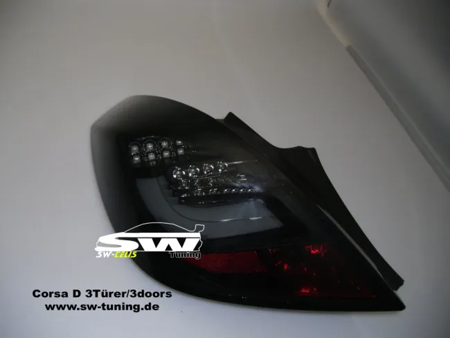 SW-Celi LED Rückleuchten passend für Opel Corsa D 06-14 3Türer Black/Smoke Lightbar