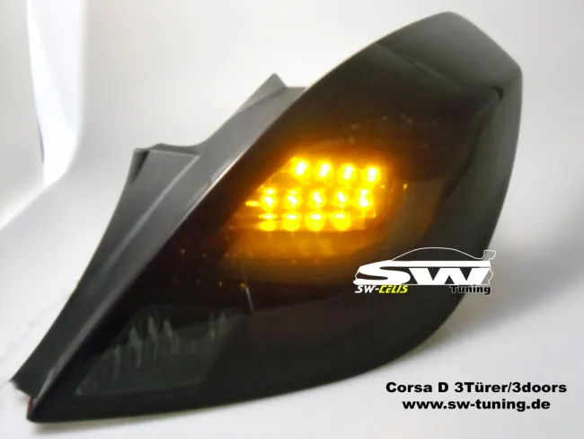 SW-Celi LED Rückleuchten passend für Opel Corsa D 06-14 3Türer Black/Smoke Lightbar