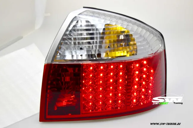SW-Light LED Rückleuchten für Audi A4 8E Limousine 01-04 in red/crystal