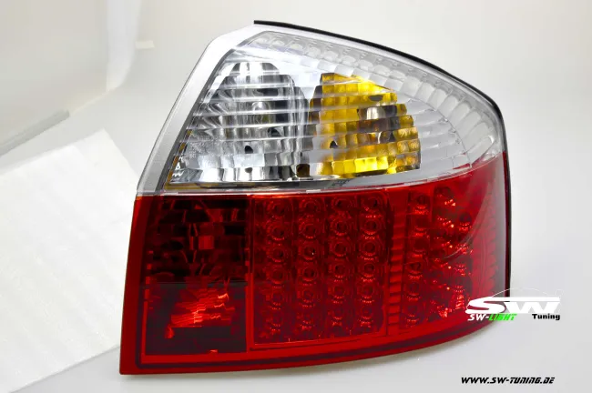 SW-Light LED Rückleuchten für Audi A4 8E Limousine 01-04 in red/crystal
