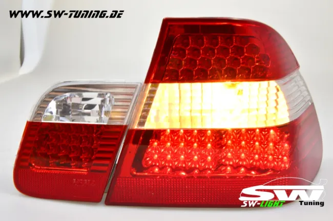 SW LED Rückleuchten BMW E46 Limo 98-01 red/crystal 4-teilig