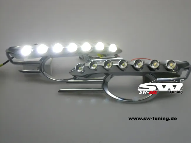 SW-DRL LED Tagfahrlicht für Mercedes E-Klasse W211 Avantgarde 06-09 chrome mit NSW