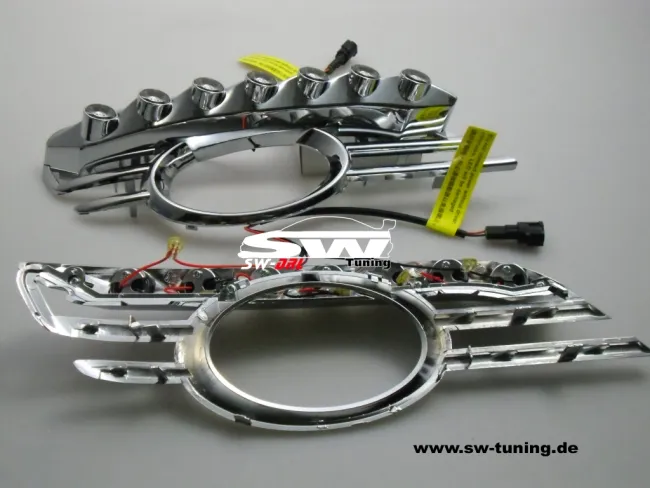 SW-DRL LED Tagfahrlicht für Mercedes E-Klasse W211 Avantgarde 06-09 chrome mit NSW