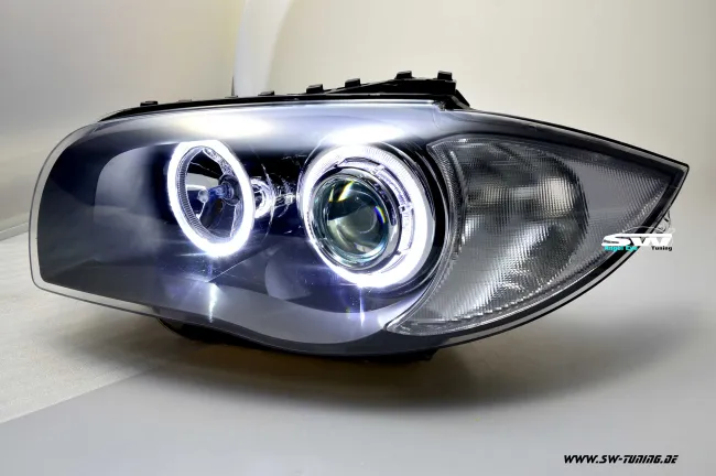 Angel Eye Scheinwerfer 1er BMW E87 E88 E81 E82 04-11 High LED Standlichtringe black