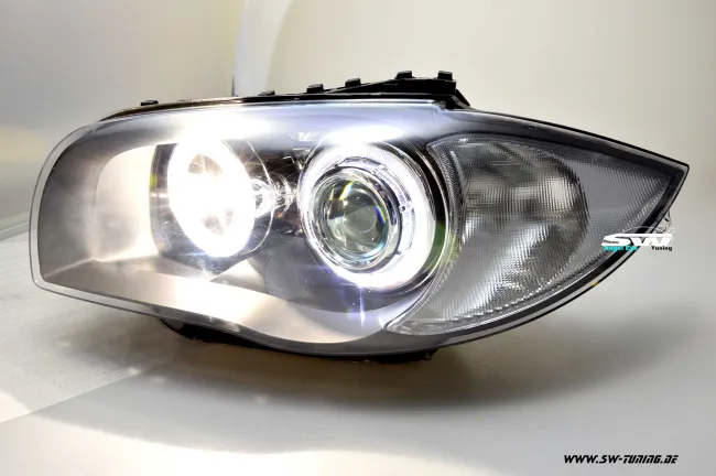 Angel Eye Scheinwerfer 1er BMW E87 E88 E81 E82 04-11 High LED Standlichtringe black