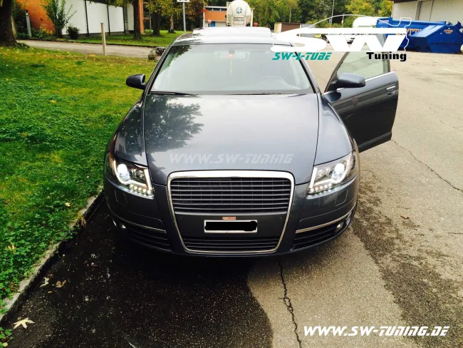 SW-LTube headlights suitable for Audi A6 4F 04-08 Lighttube black