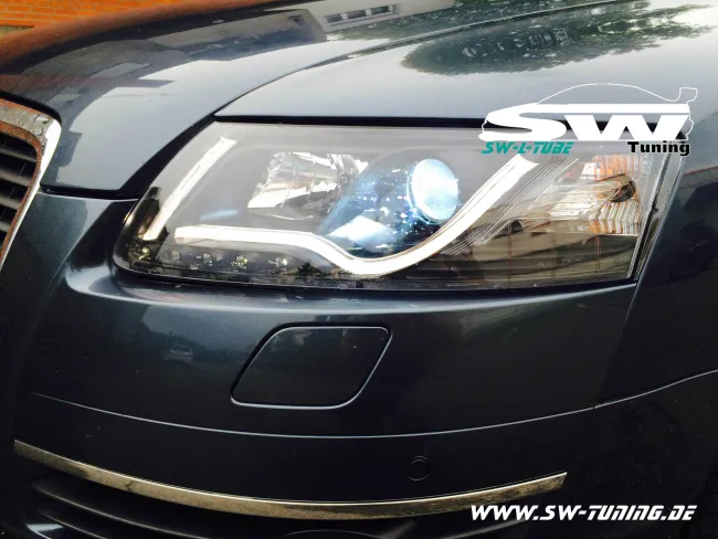 SW-LTube headlights suitable for Audi A6 4F 04-08 Lighttube black